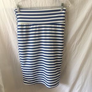 Blue and White Striped Cassie LuLaRoe